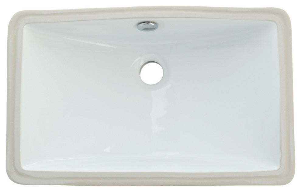 Fauceture Rectangular Undermount Bathroom Sink, White