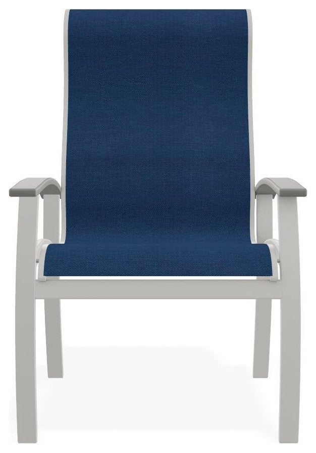 Belle Isle Sling Outdoor Dining Chair, Cobalt/Snow