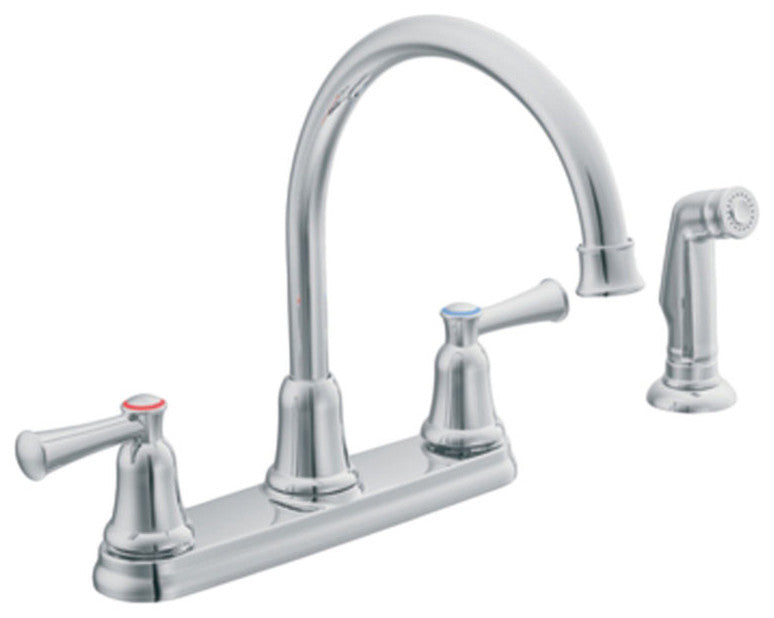 Moen CFG CA41613 Capstone Two-Handle Kitchen Faucet with Side Spray (Chrome)
