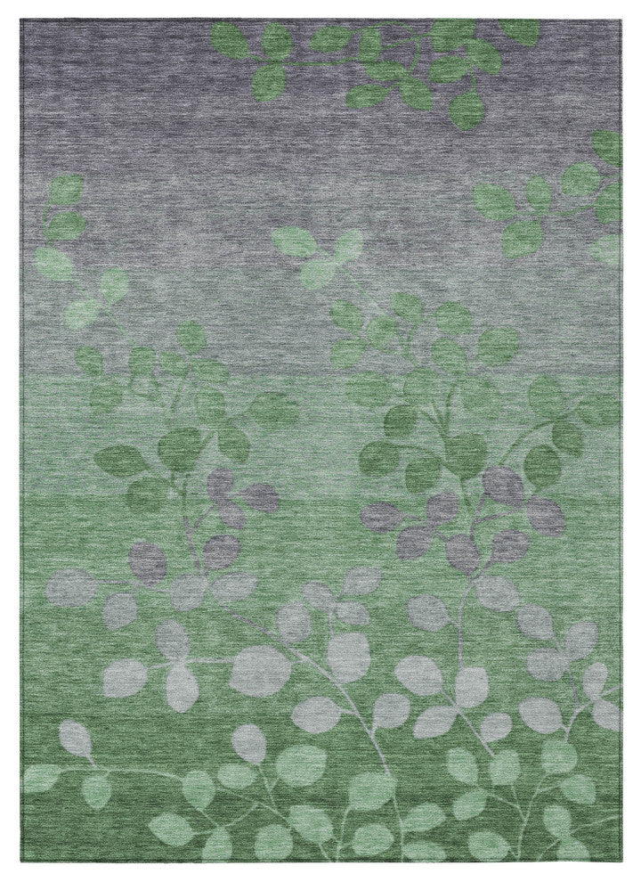 Machine Washable Indoor/Outdoor Chantille ACN1900 Green 5' x 7'6" Rug