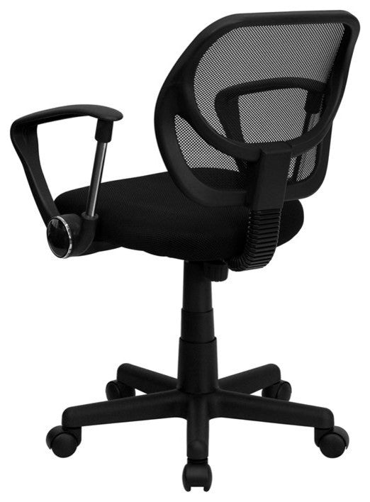 Boswell Low-Back Black Mesh Swivel Office Task Chair With Arms