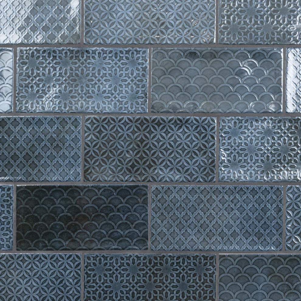 Camden Decor Ceramic Subway Wall Tile, Blue