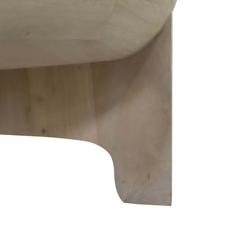 Tomas 32" Coffee Table Mango Wood Drum Top Classic Washed White