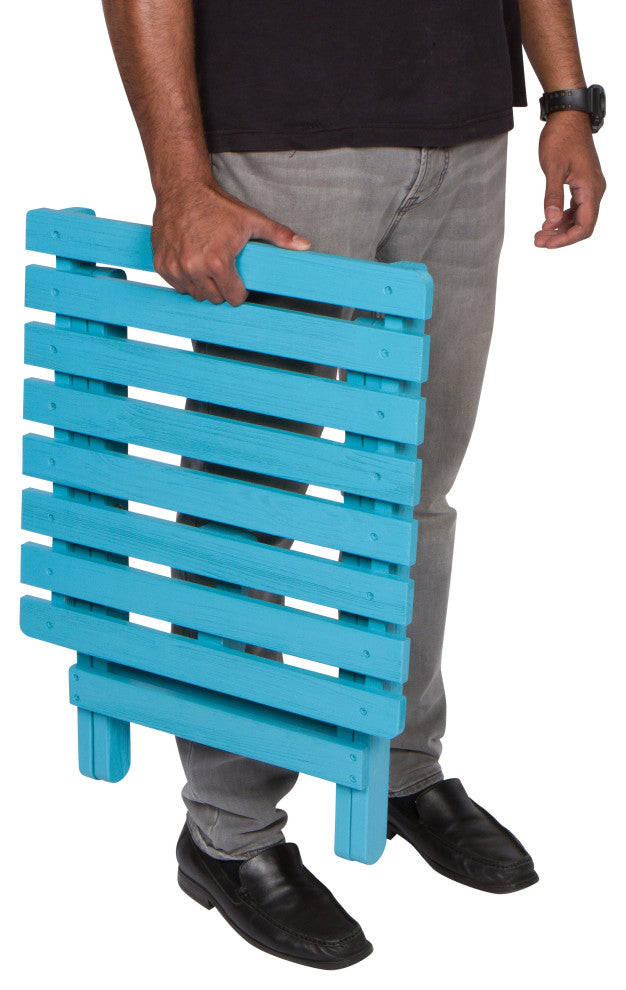 Shine Company Adirondack Folding Table With Hydro-Tex Finish, Aqua