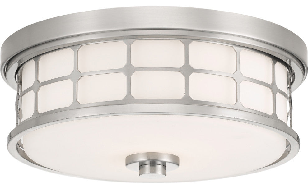 Quoizel QF3413BN Two Light Flush Mount, Brushed Nickel Finish