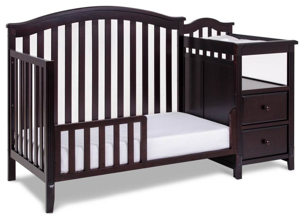Kali 4-in-1 Convertible Crib, Espresso, With Changer (2 Drawers)