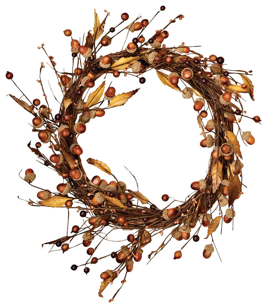 14" Acorn and Leaf Wreath