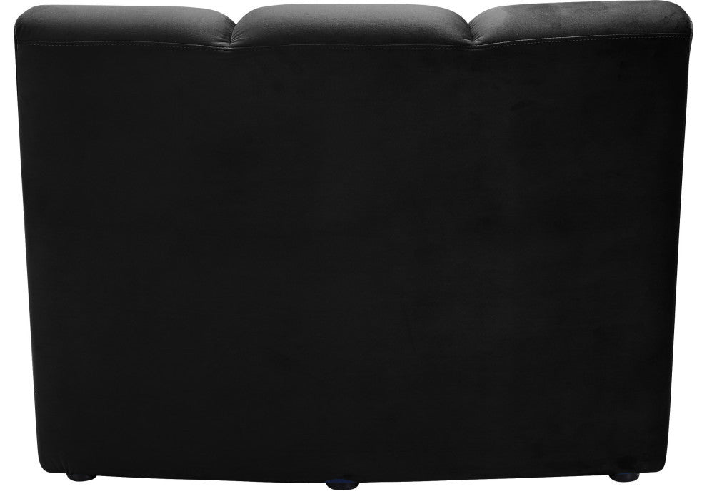 Infinity Channel Tufted Velvet Modular Chair, Black, 1 Piece