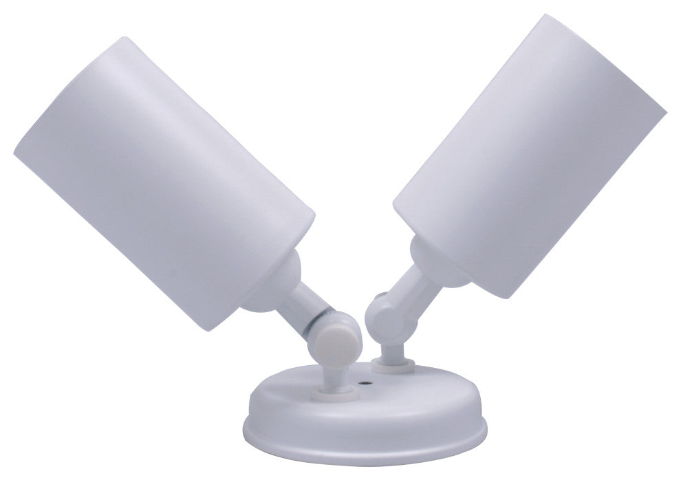 NICOR 100-Watt White Double Cylinder Adjustable Security Flood Light, White