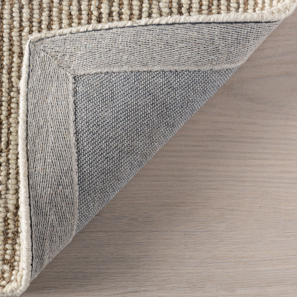 Stoic Wool Area Rug, Beige 2' 6" x 8'