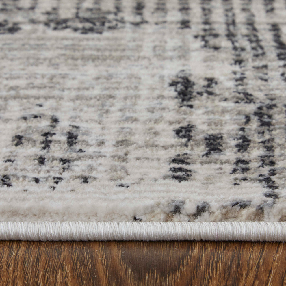 Maxin R39NY Modern/Industrial/Bohemian & Eclectic Runner, Gray/Ivory, 2'6"x7'3"