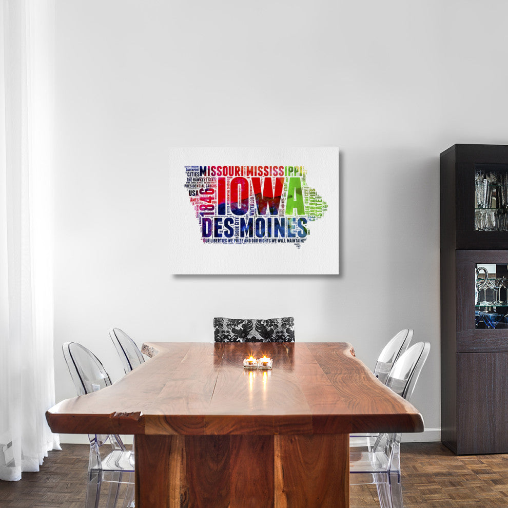 "Iowa Watercolor Word Cloud" Fine Art Print