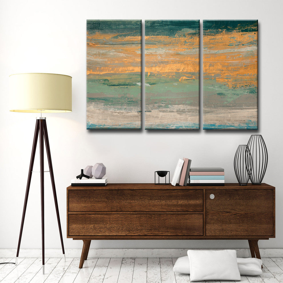 Ready2HangArt 3 Piece Wall Art Set 'Sparkling Seas II' by Norman Wyatt, 24"x36"