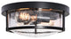 Farmhouse 2-Light Seeded Drum Glass Flush Ceiling Light