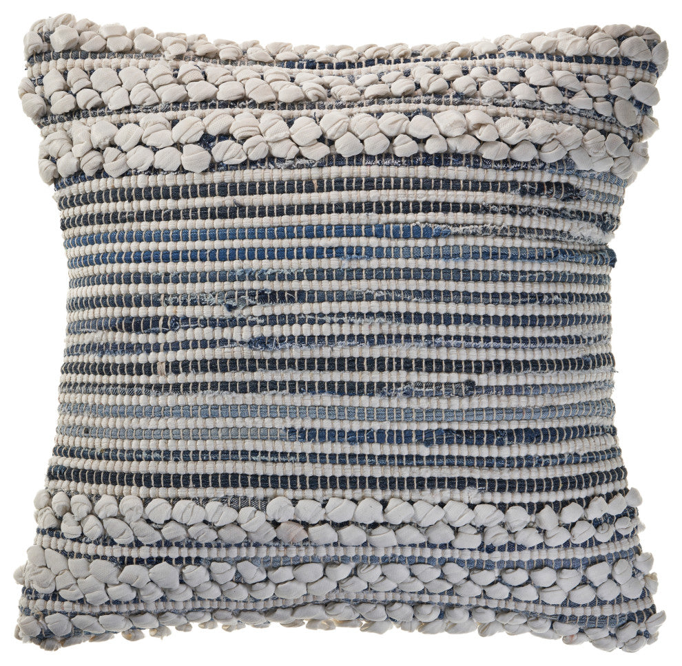 Bold Textured Navy Throw Pillow