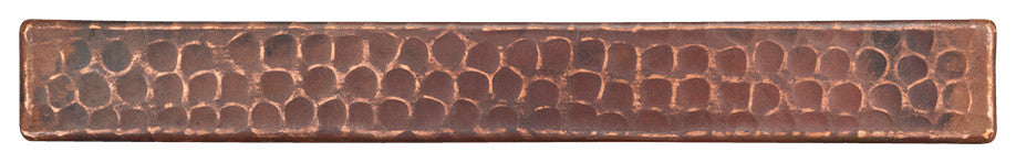 Hammered Copper Tile, 1"x8", Set of 4