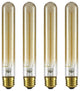 4 Pack Sunlite Smoke Filament Vintage Style Tubular Bulb, 40W, 120V, Medium Base