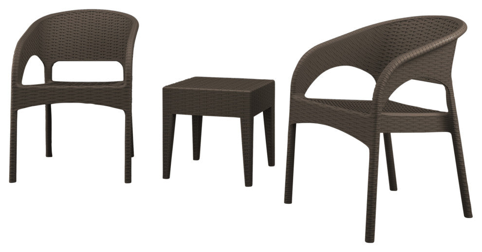 Compamia Panama 3-Piece Patio Seating Set, Brown