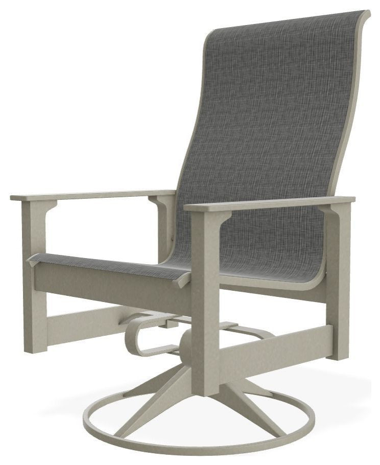 Leeward Sling Outdoor Swivel Rocker, Anchor/Storm