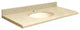 Quartz 43"x22" Vanity Top, Single Faucet Hole, Nature's Path, Biscuit Bowl