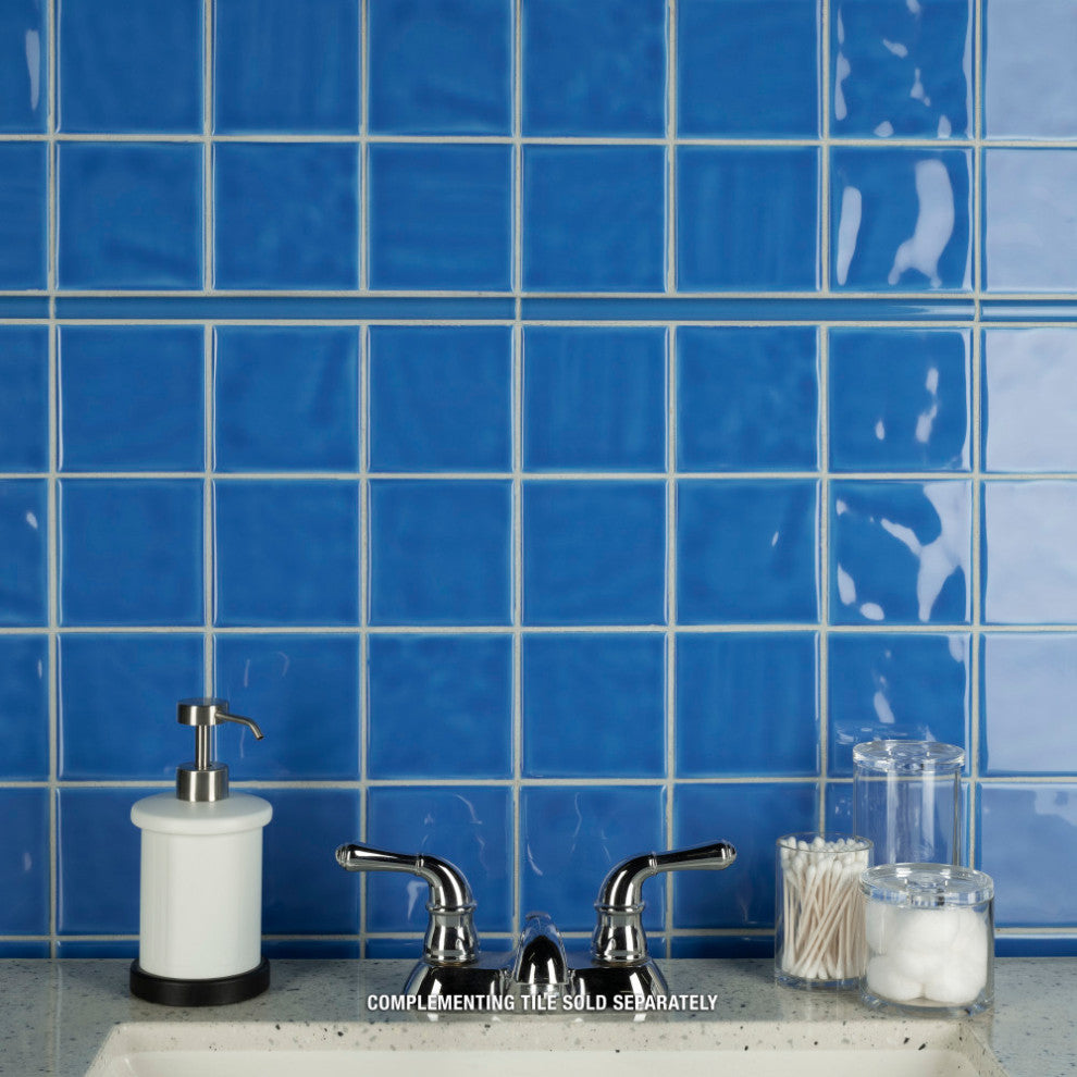 Twist Square Ceramic Mosaic Tile, Blue Sky