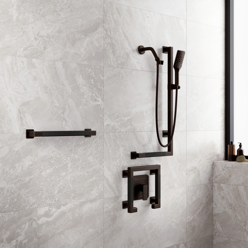 Seville Slide Bar With Handshower, 2.5 GPM, Oil Rubbed Bronze, Right