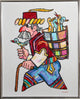 Jovan Obican "Traveler With Birds" Oil Painting