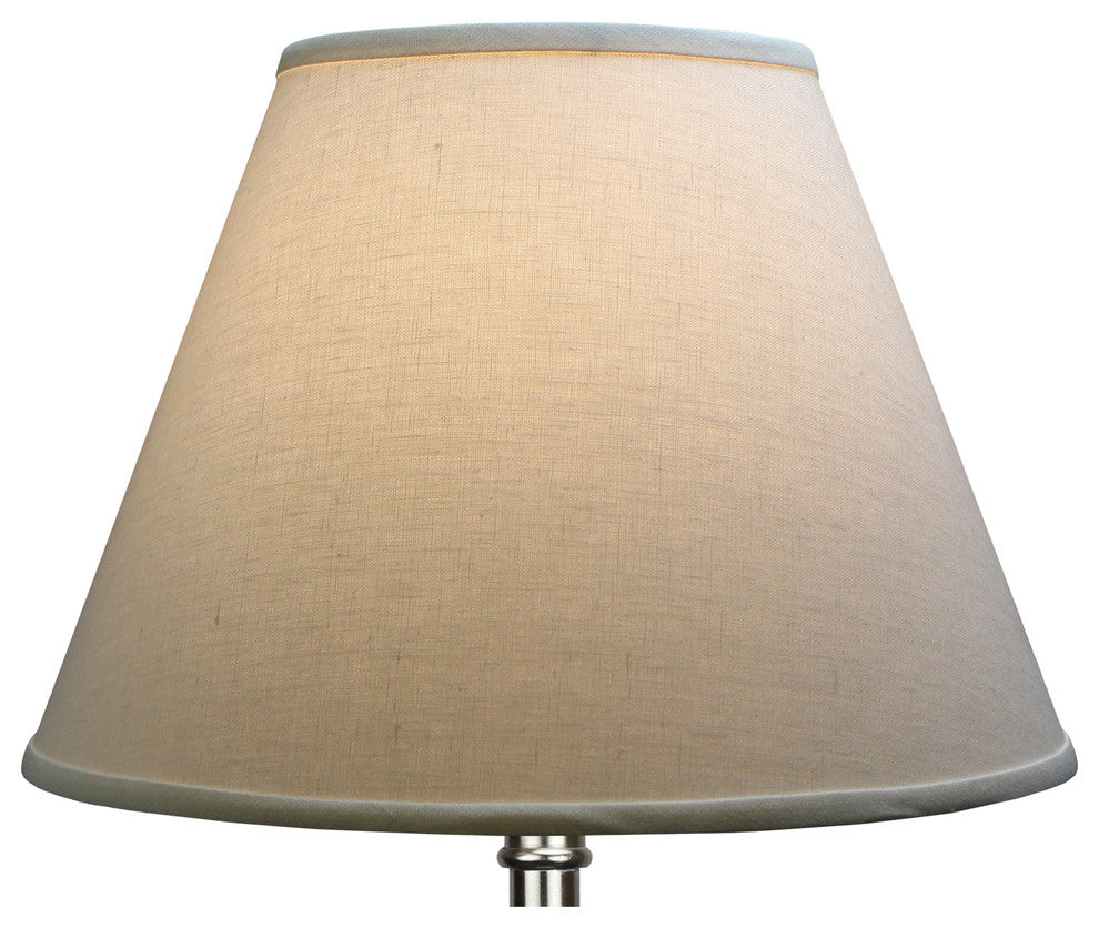 Fenchel Shades, 9"x18"x13" Spider Attachment Empire Lamp Shade, Designer Linen Off White