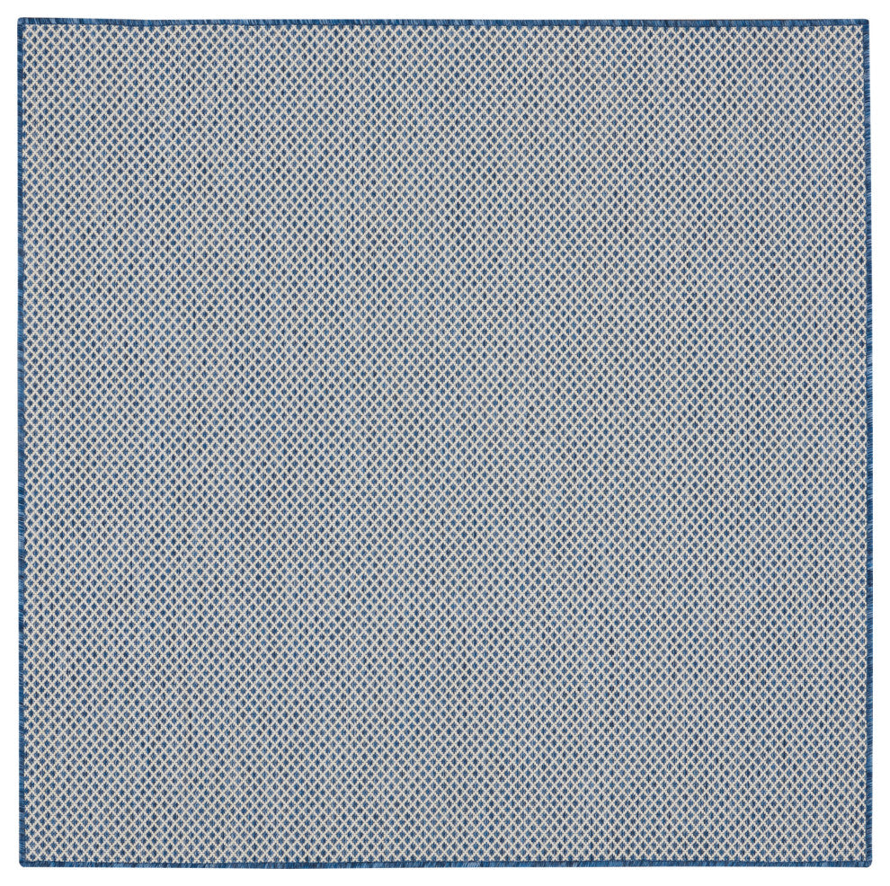 Nourison Courtyard 5' x Square Ivory Blue Modern Rug