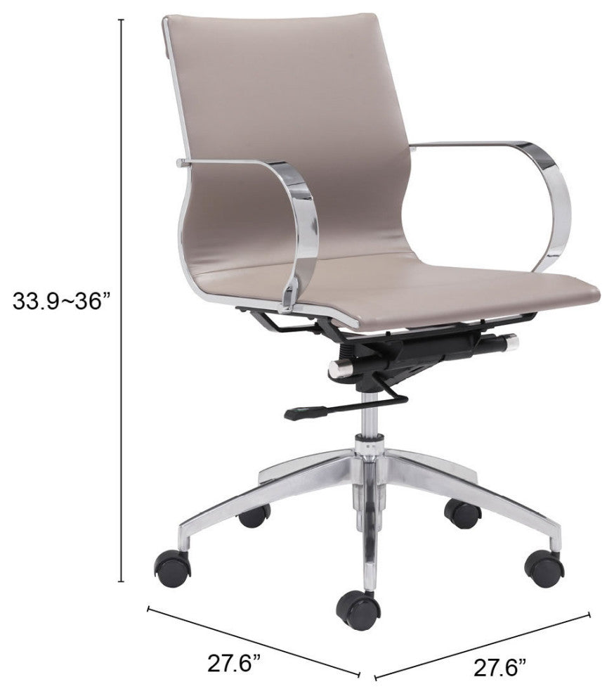 Glider Low Back Office Chair Taupe