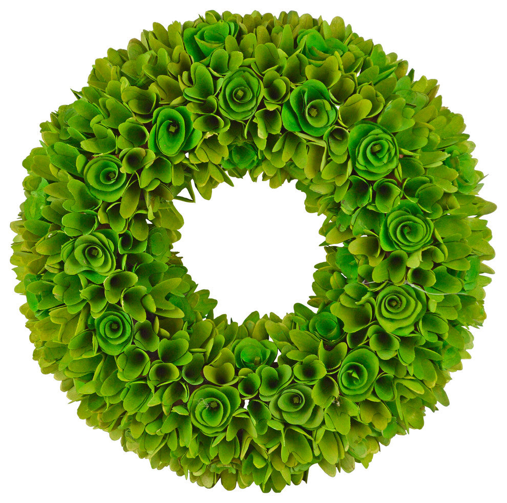 Green Woodchip Wreath