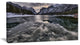 "Black Icy Mountain Lake With Snow" Landscape Wall Art, 1 Panel, 60"x28"