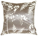 Pillow Decor - Gray with White Spring Flower and Ferns Pillow