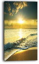 "Yellow Sunlight Over Crystal Waters" Seashore Canvas Wall Art, 20"x40"