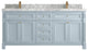 Paris 72" Double Sink Bathroom Vanity, Blue Heather 2" Carrara Marble
