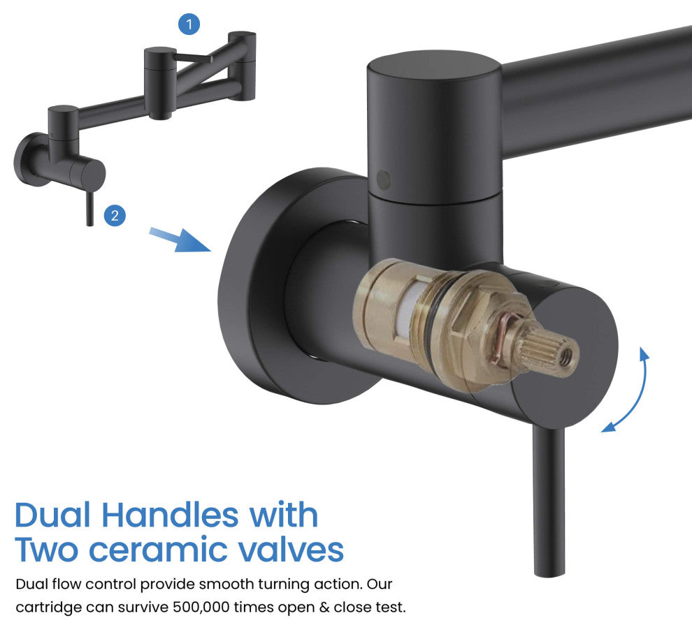 Circular Pot Filler, Matte Black