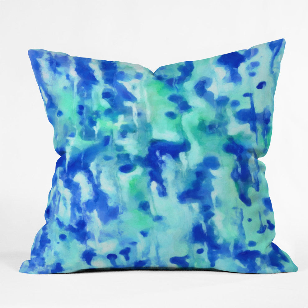 Rosie Brown Blue On Blue Outdoor Throw Pillow, 26x26x7