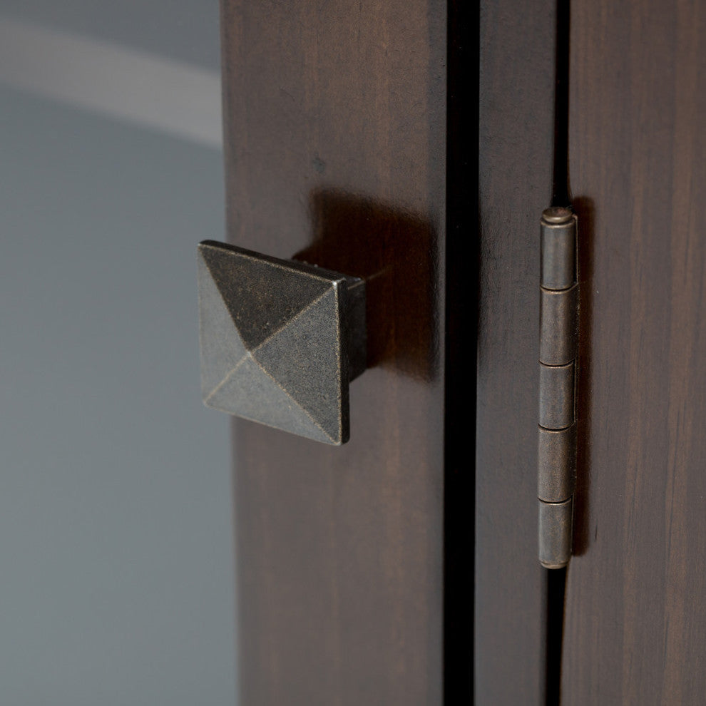 Cosmopolitan SOLID WOOD 72 inch Wide TV Media Stand For TVs up to 80 inches, Mahogany Brown