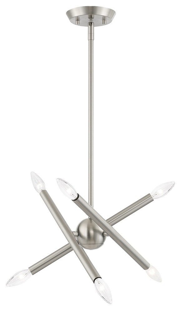 Livex Lighting Soho 6 Light Brushed Nickel Petite Chandelier