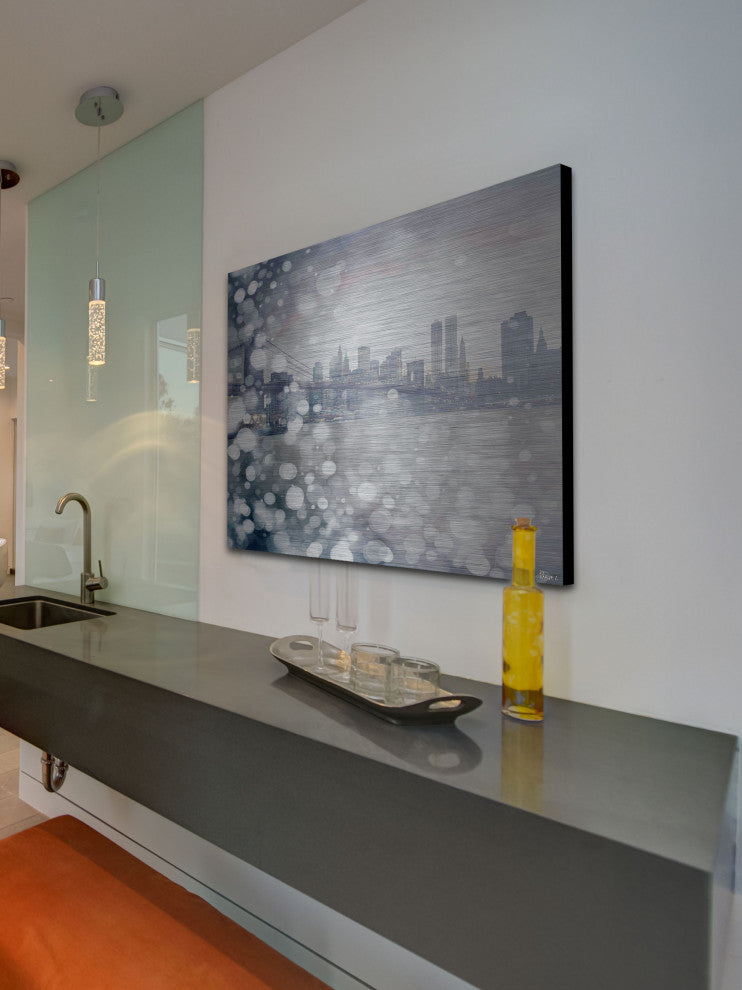 "Down Town" Print on Brushed Aluminum, 45"x30"