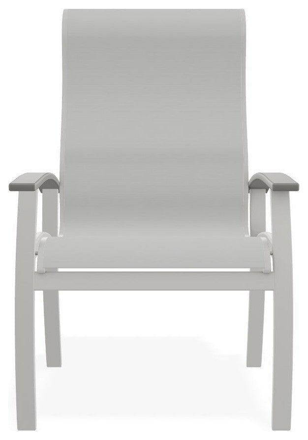 Belle Isle Sling Outdoor Dining Chair, White/Snow