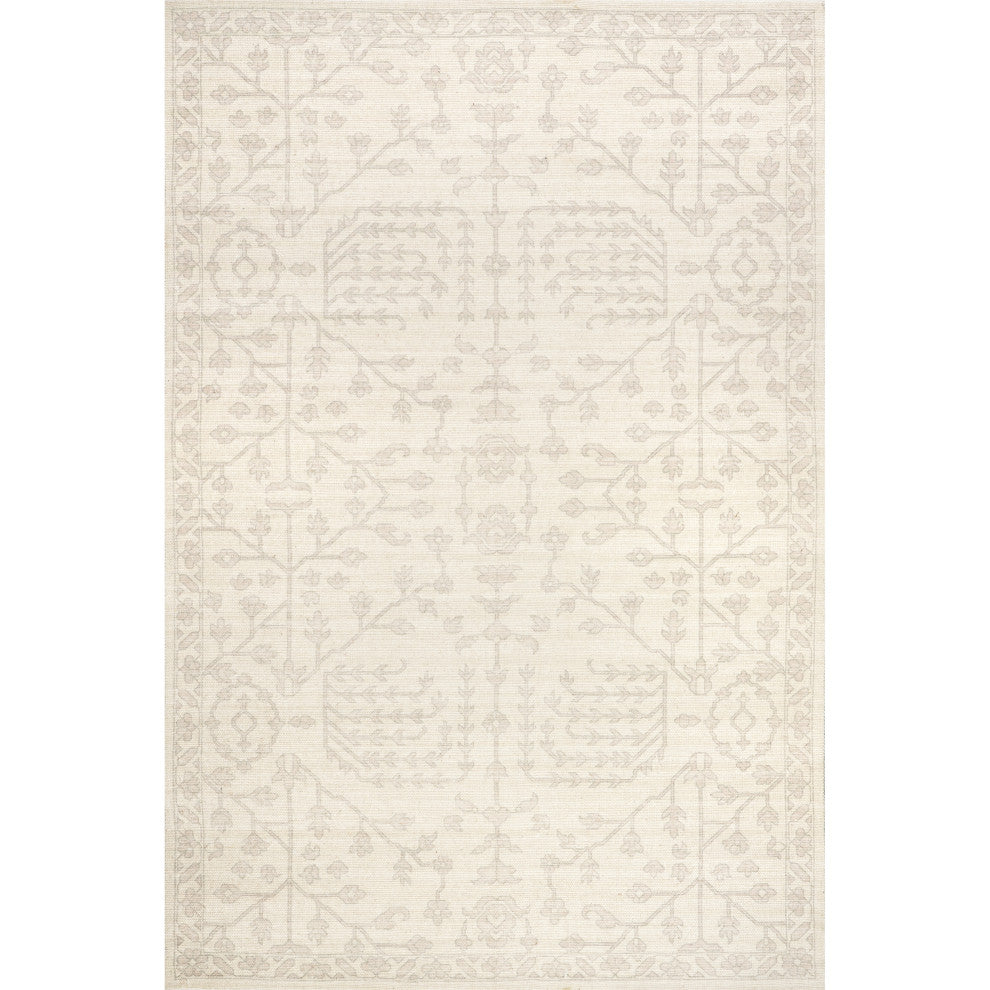 Gretel Wool and Cotton Area Rug, Beige 3'x5'