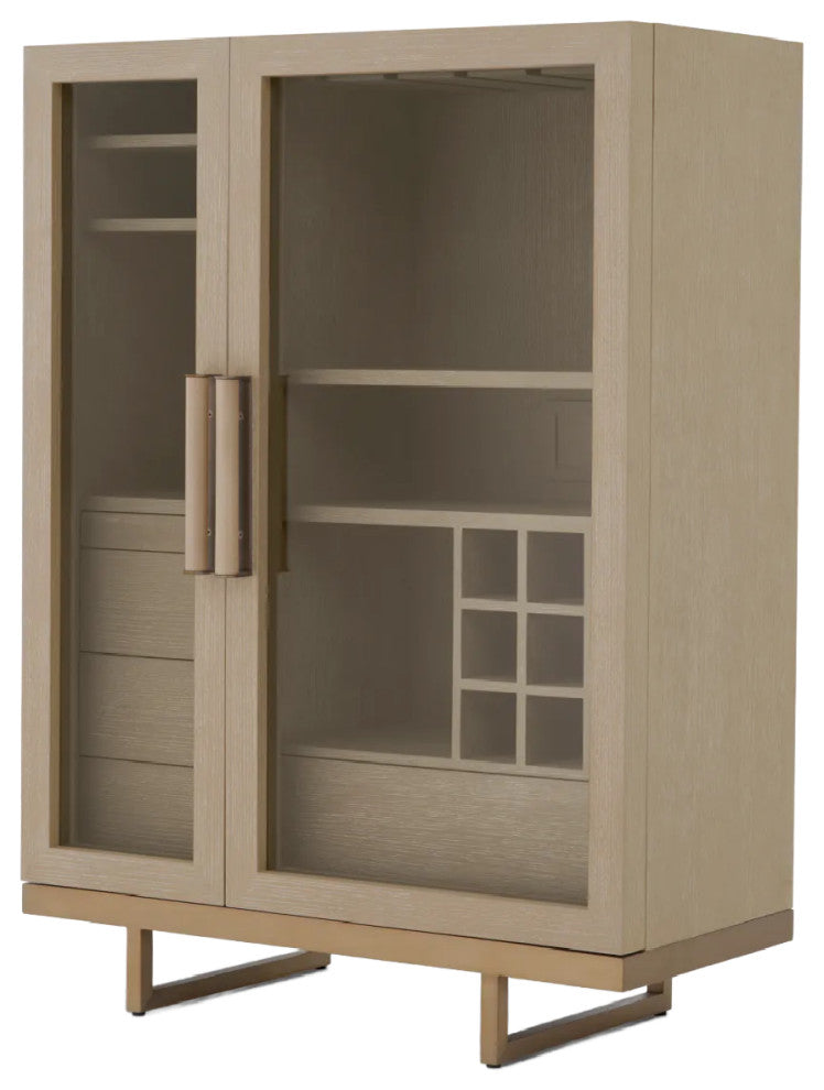 Washed Oak Bar Cabinet, Eichholtz Connaught
