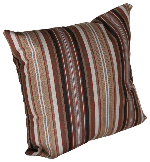 Outdoor Pillow, Maroon Stripe, 15 Inch