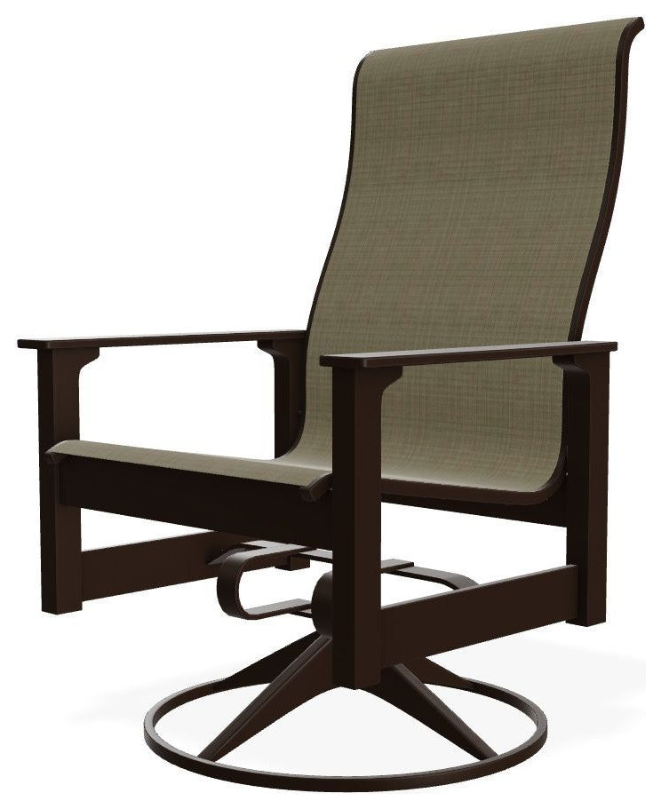 Leeward Sling Outdoor Swivel Rocker, Elevation Stone/Kona