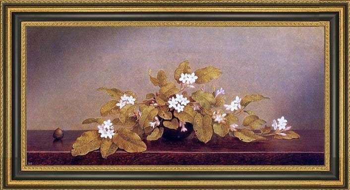 Martin Johnson Heade Trailing Arbutis Framed Premium Canvas Print, 14"x28"