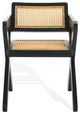 Safavieh Couture Tyrrell Rattan Dining Chair, Black/Natural