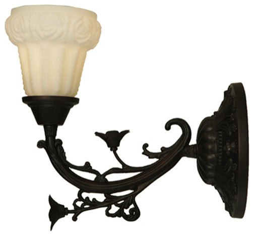 7 Wide White Puffy Rose Wall Sconce