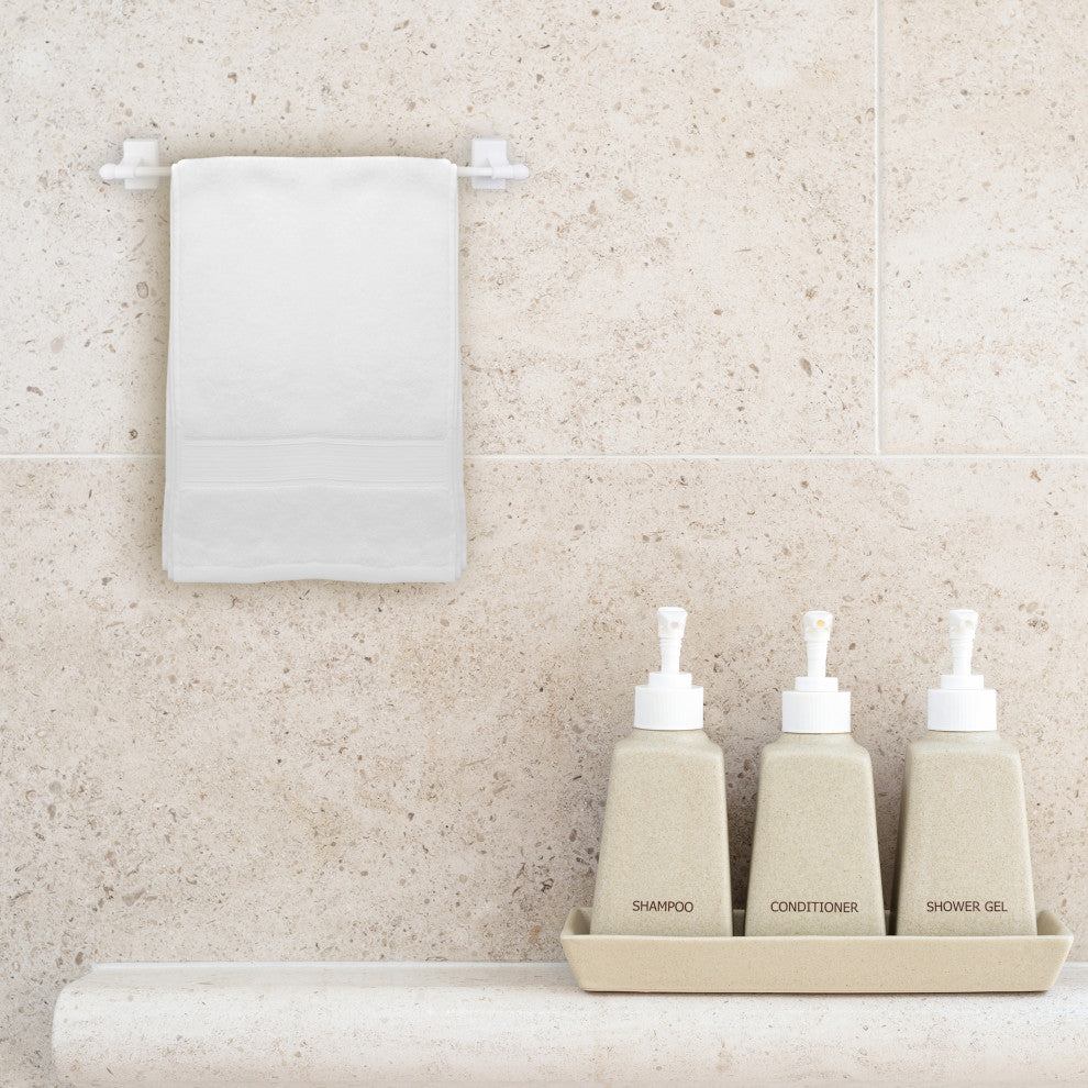 Self-Adhesive Wall Mount Rod 9"-16", Set of 2, White