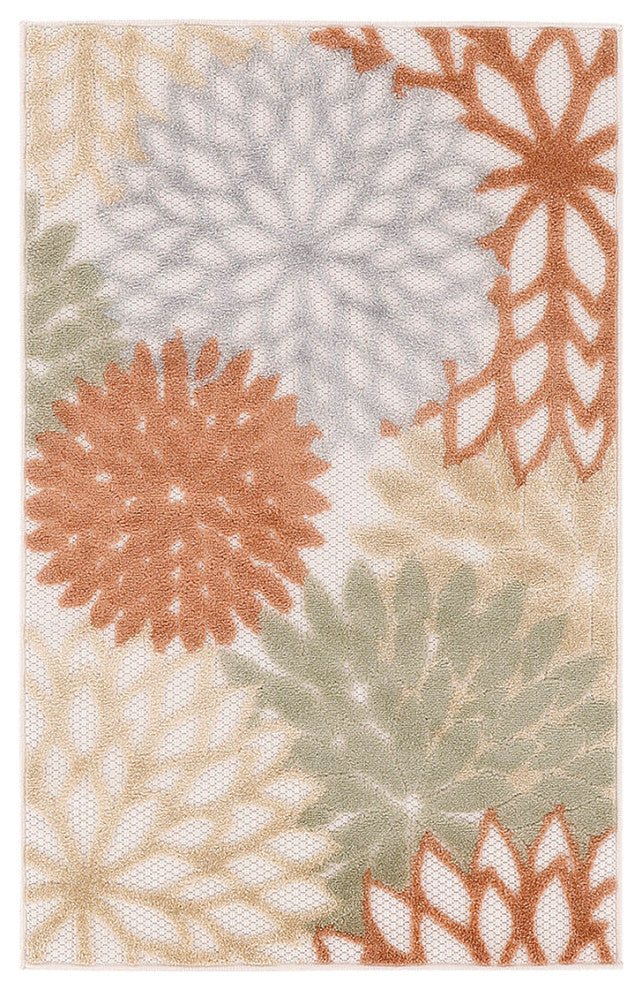 Nourison Aloha 2'8" x 4' Ivory Multicolor Outdoor Rug